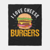 I Love Cheese Burgers, Hamburger Fleece Deken (Voorkant)