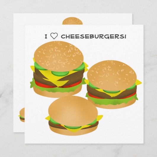 I Love Cheeseburgers Kaart (Voorkant / Achterkant)