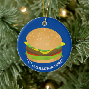 I Love Cheeseburgers Keramisch Ornament