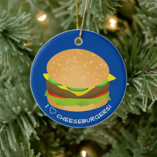 I Love Cheeseburgers Keramisch Ornament (Boom)
