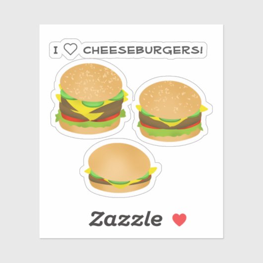 I Love Cheeseburgers Sticker (Vel)