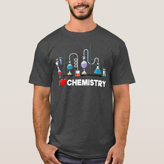 I Love Chemistry Geweldige Lab Graphic T-shirt (Voorkant)