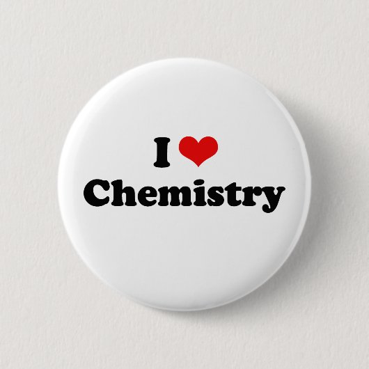 I Love Chemistry Tshirt Ronde Button 5,7 Cm (Voorkant)