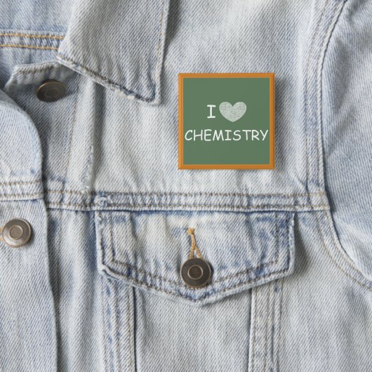 I Love Chemistry Vierkante Button 5,1 Cm (In situ)