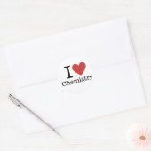 I ❤️ Love Chemistry voor student / faculteit Ronde Sticker (Envelop)