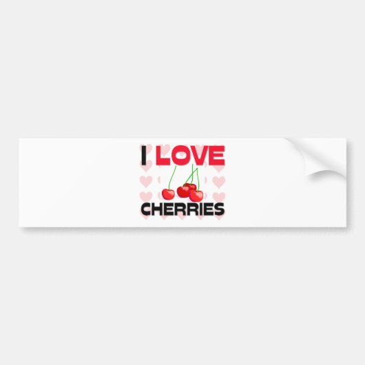 I Love Cherries Bumpersticker (Voorkant)