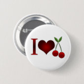 I Love Cherries Ronde Button 5,7 Cm (Voorkant /achterkant)