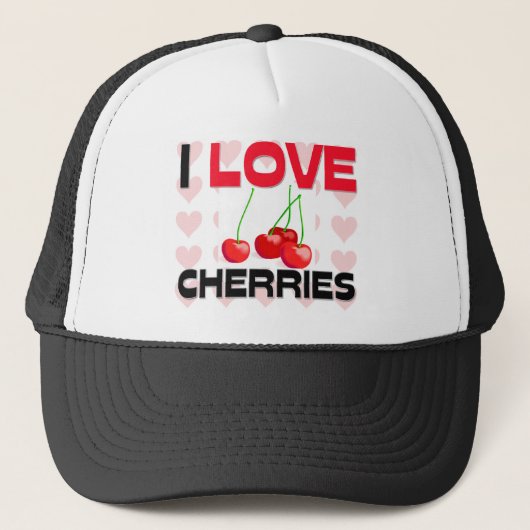 I Love Cherries Trucker Pet (Voorkant)