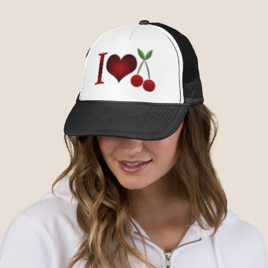 I Love Cherries Trucker Pet (In situ)