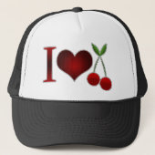 I Love Cherries Trucker Pet (Voorkant)