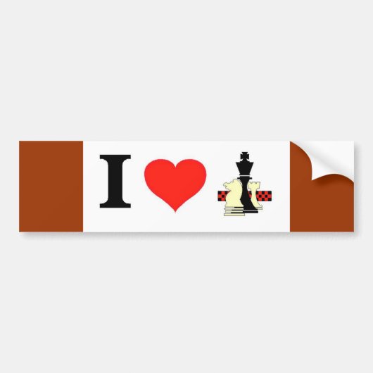 I Love Chess Bumpersticker (Voorkant)