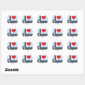 I Love Chess Ronde Sticker (Vel)