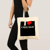 I Love Chicago, I Heart Chicago T-shirt Illinois Tote Bag (Voorkant (product))