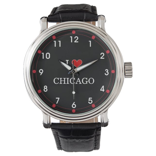 I Love Chicago, populair ontwerp, Horloge (Voorkant)
