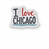 I love Chicago Sticker (Voorkant)