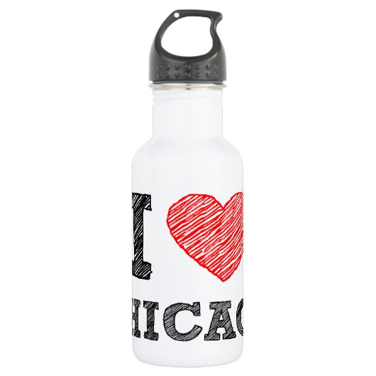 I-Love-Chicago Waterfles (Voorkant)