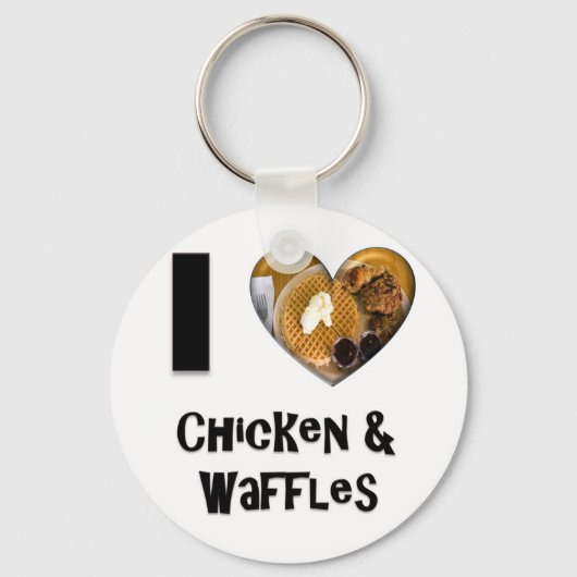 I Love Chicken and Waffles Sleutelhanger (Voorkant)
