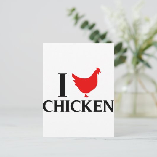 I Love Chicken Briefkaart (Staand voorkant)