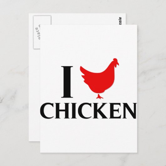 I Love Chicken Briefkaart (Voorkant / Achterkant)