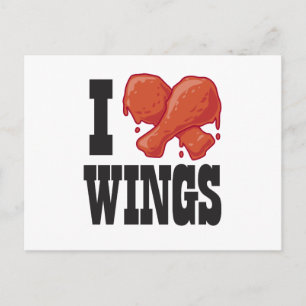 I Love Chicken Wings Briefkaart