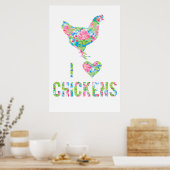 I Love Chickens Poster Special Order (Keuken)
