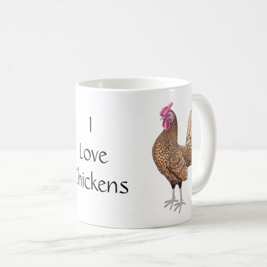 I Love Chickens Sebright Bantam Mok (Voorkant rechts)