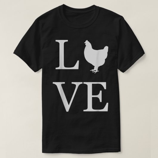 I Love Chickens Silhouette Farmer Animal Pet Owner T-shirt (Design voorkant)