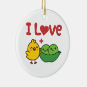 I Love Chickpeas Hummus Kawaii Keramisch Ornament (Rechts)