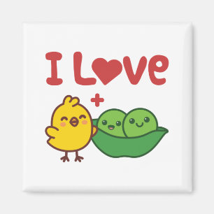 I Love Chickpeas Hummus Kawaii Magneet