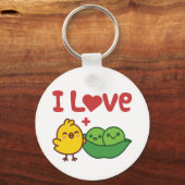 I Love Chickpeas Hummus Kawaii Sleutelhanger (Voorkant)