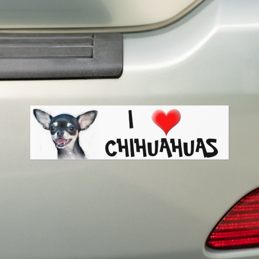 I Love Chihuahuas bumper sticker (Op auto)