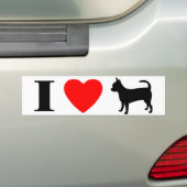 I Love Chihuahuas Bumpersticker (Op auto)