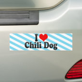I Love Chili Dog Bumpersticker (Op auto)