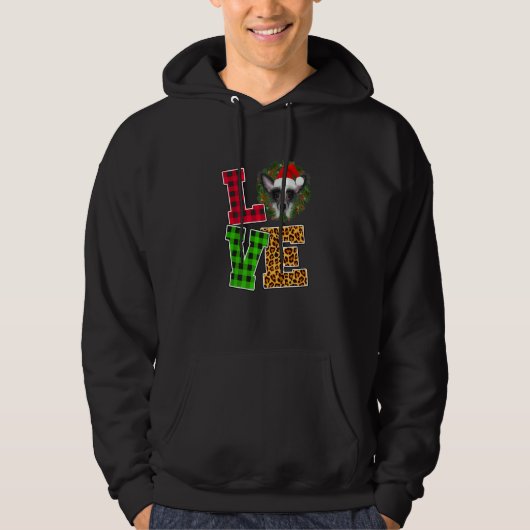 I Love Chinese Crested Dog Santa Hat Leopard Chris Hoodie (Voorkant)