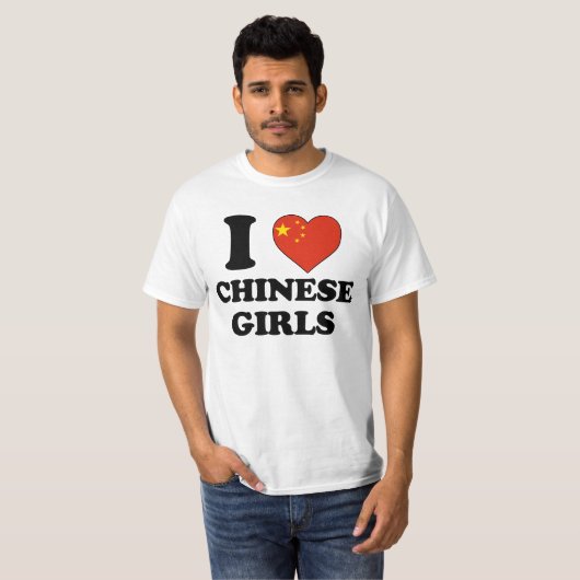 I love Chinese Girls T-shirt (Voorkant volledig)