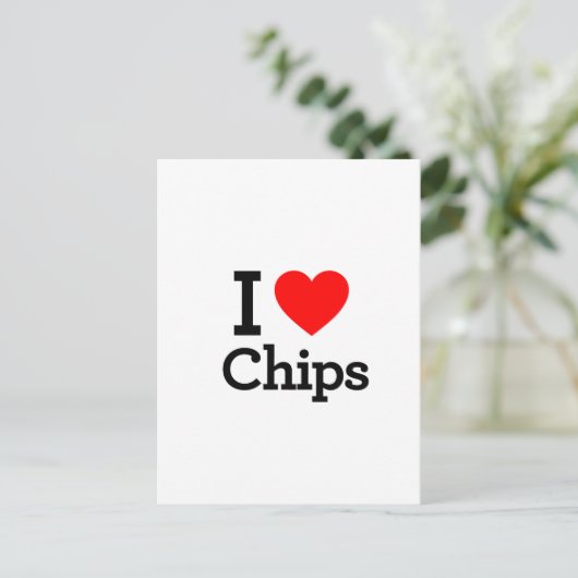 I Love Chips Briefkaart (Staand voorkant)