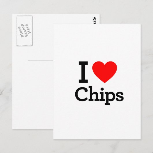 I Love Chips Briefkaart (Voorkant / Achterkant)