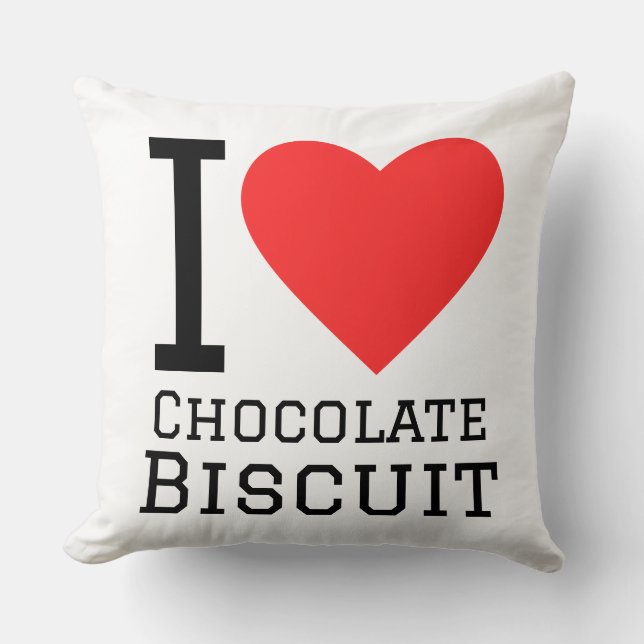 I love chocolate biscuit kussen (Voorkant)
