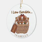 I Love Chocolate Bunny Basket Keramisch Ornament (Links)