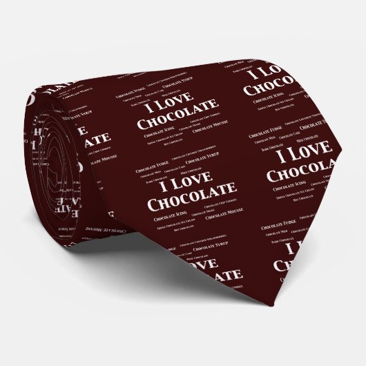I Love Chocolate Gifts Stropdas (Opgerold)