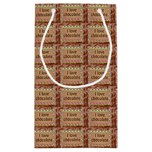 I Love Chocolate Klein Cadeauzakje (Achterkant)