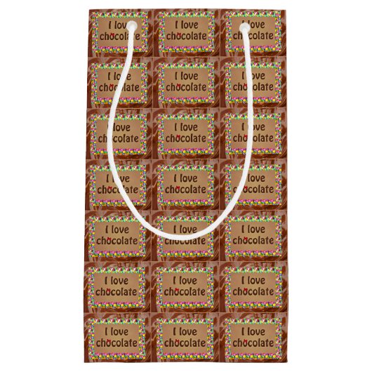 I Love Chocolate Klein Cadeauzakje (Voorkant)