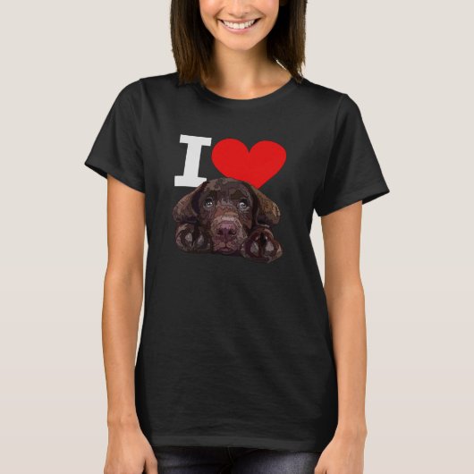 I Love Chocolate Lab Brown Labrador Retriever Love T-shirt (Voorkant)