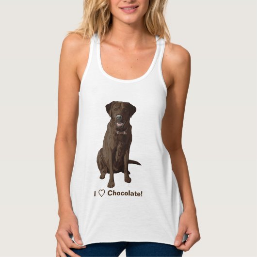 I Love Chocolate Labrador Retrievers Tanktop (Voorkant)