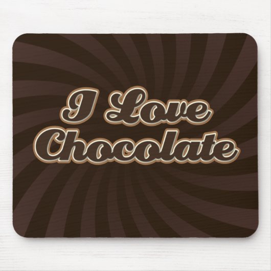 I Love Chocolate Mousepad Muismat (Voorkant)