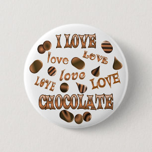 I Love Chocolate Ronde Button 5,7 Cm