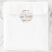 I Love Chocolate Ronde Sticker (Tas)
