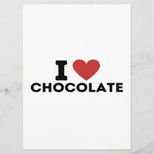 I Love Chocolate Simple — Cute Chocolate Lover Cft Menu (Voorkant)