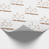 I Love Chocolate (Theobromine Chemical Molecule) Cadeaupapier (Hoek)