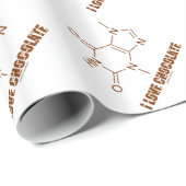 I Love Chocolate (Theobromine Chemical Molecule) Cadeaupapier (Rol Hoek)